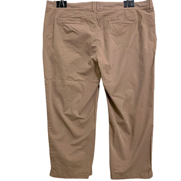 FAT FACE FARNHAM Chino Capris Pearwood Brown Cotton/Elastane Sz 14L NWT - Picture 4 of 13